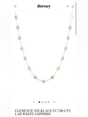 DORSEY Clemence Gold Station Necklace with Lab White Sapphires